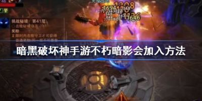 《暗黑破坏神不朽》暗影会快速加入攻略，轻松成为阵营高手！