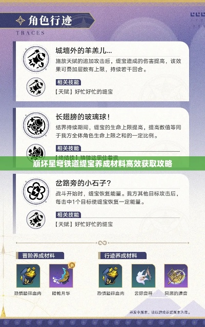 崩坏星穹铁道缇宝突破必备：高效养成材料盘点攻略