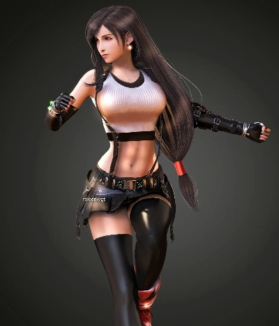 《最终幻想7》蒂法惊艳3D美图：全新造型，身材升级，视觉盛宴！
