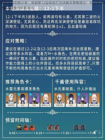 《原神》5.5深渊12层攻略：敌情解析+站位技巧，深度解析新策略