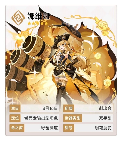 《原神》4.8娜维娅攻略：武器圣遗物搭配及超强阵容推荐，解锁全新养成技巧