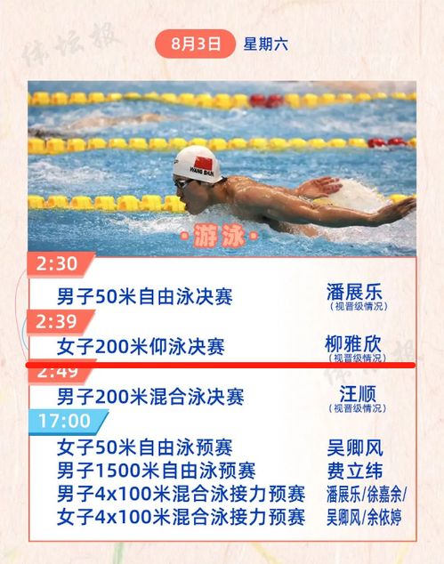 2024巴黎奥运游泳焦点：中国健儿名单与赛事时间全揭秘