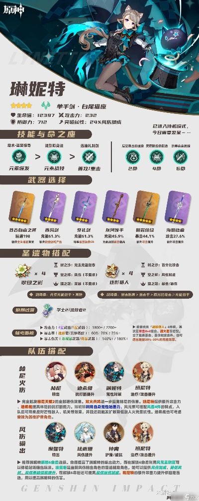 《原神》4.0琳妮特深度解析：打造强力输出，掌握培养秘籍
