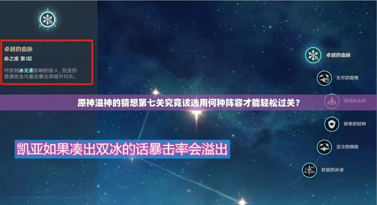 《原神》溢神猜想第七日攻略：解锁神秘新元素，高效通关秘籍大公开