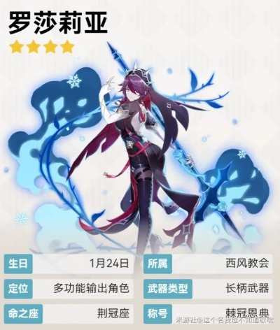 《原神》罗莎莉亚攻略：深度解析装备搭配与阵容优化技巧