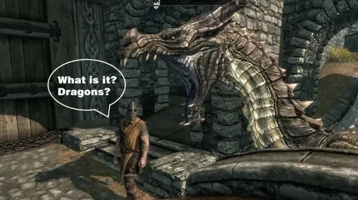 巨龙突袭致晚点，油管主《老滚5》职场奇遇记