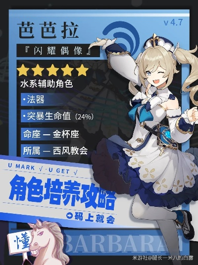 芭芭拉攻略升级：2.7版深度培养秘籍解锁
