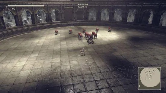 《尼尔机械纪元》水没都市EX速通攻略图解，揭秘竞技场高效打法新技巧