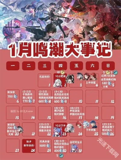 《鸣潮》3.1活动日历揭秘：3.1上半精彩活动抢先看