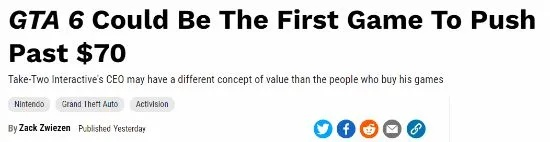 《GTA6》或卖800元以上引争议！玩家：快赶上半个月工资了