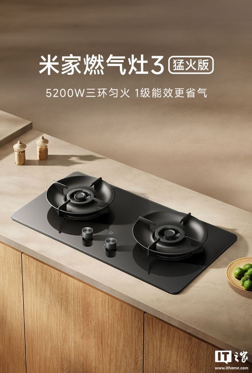 小米推出米家燃气灶 3 猛火版：5200W  899元