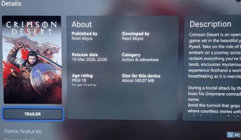 微软立大功！Xbox商店曝光《红色沙漠》解锁时间