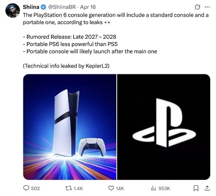 2027假期发售！PS6与索尼新掌机最新爆料来了