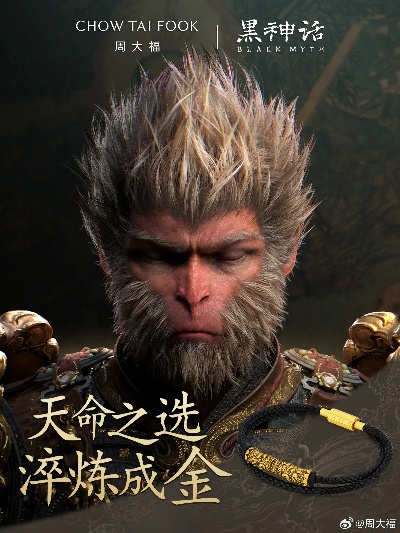 周大福黑神话六根新品上架！0.1克足金金章 单枚460元