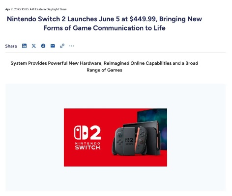 曝switch2将推出可拆卸电池版 业内人士：全球switch2价格或上涨