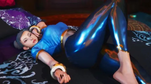 《街霸6》春丽1/6休息姿态雕像再版 黑丝腿优雅坐姿